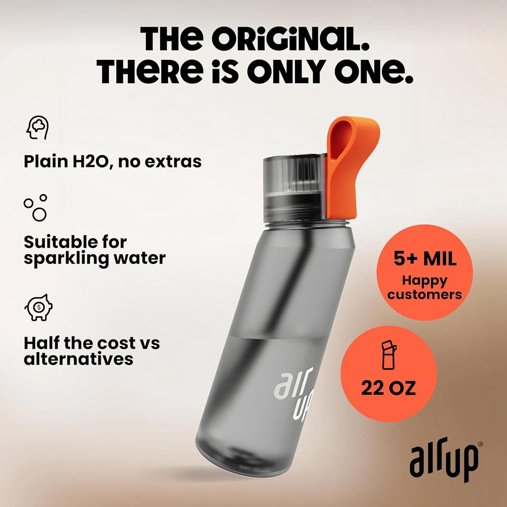 Charcoal Grey Air Up (22 oz) 5 scent pods & straw Bottles | NZ  DXO-652417