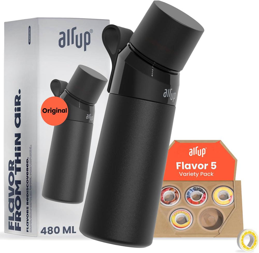 Pitch Black Air Up (16oz) Steel + 5x pods Flavor Fiesta Flavored Bottles | NZ  AWO-320954